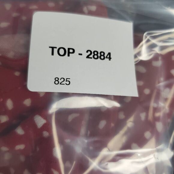 Ava & Viv Red White Polka Dot Long Sleeve Peasant Blouse 1X - Picture 7 of 7